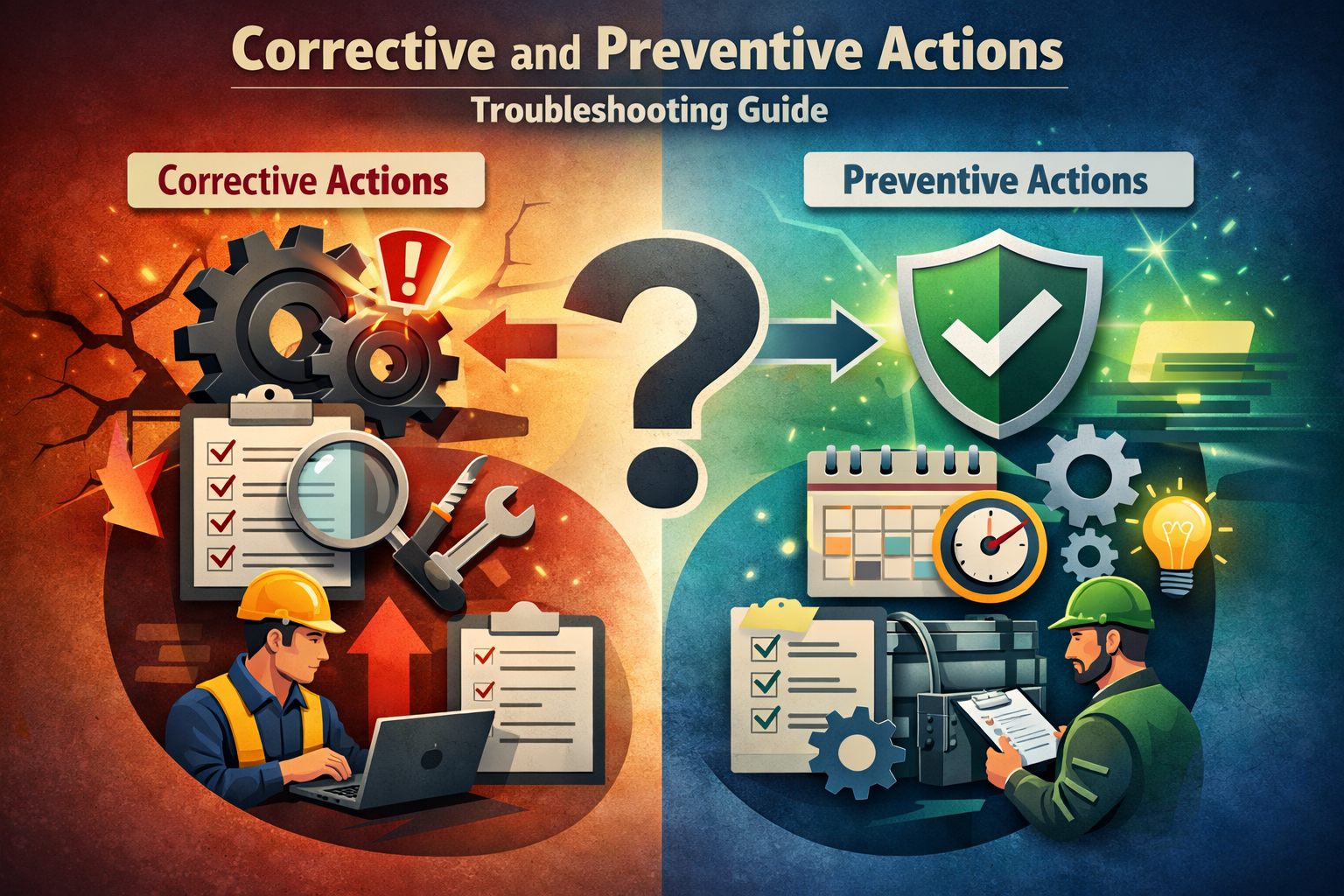 Corrective and preventive actions in troubleshooting and problem solving