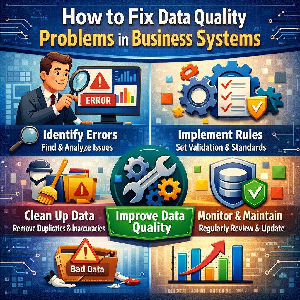 Data quality problems in business systems troubleshooting