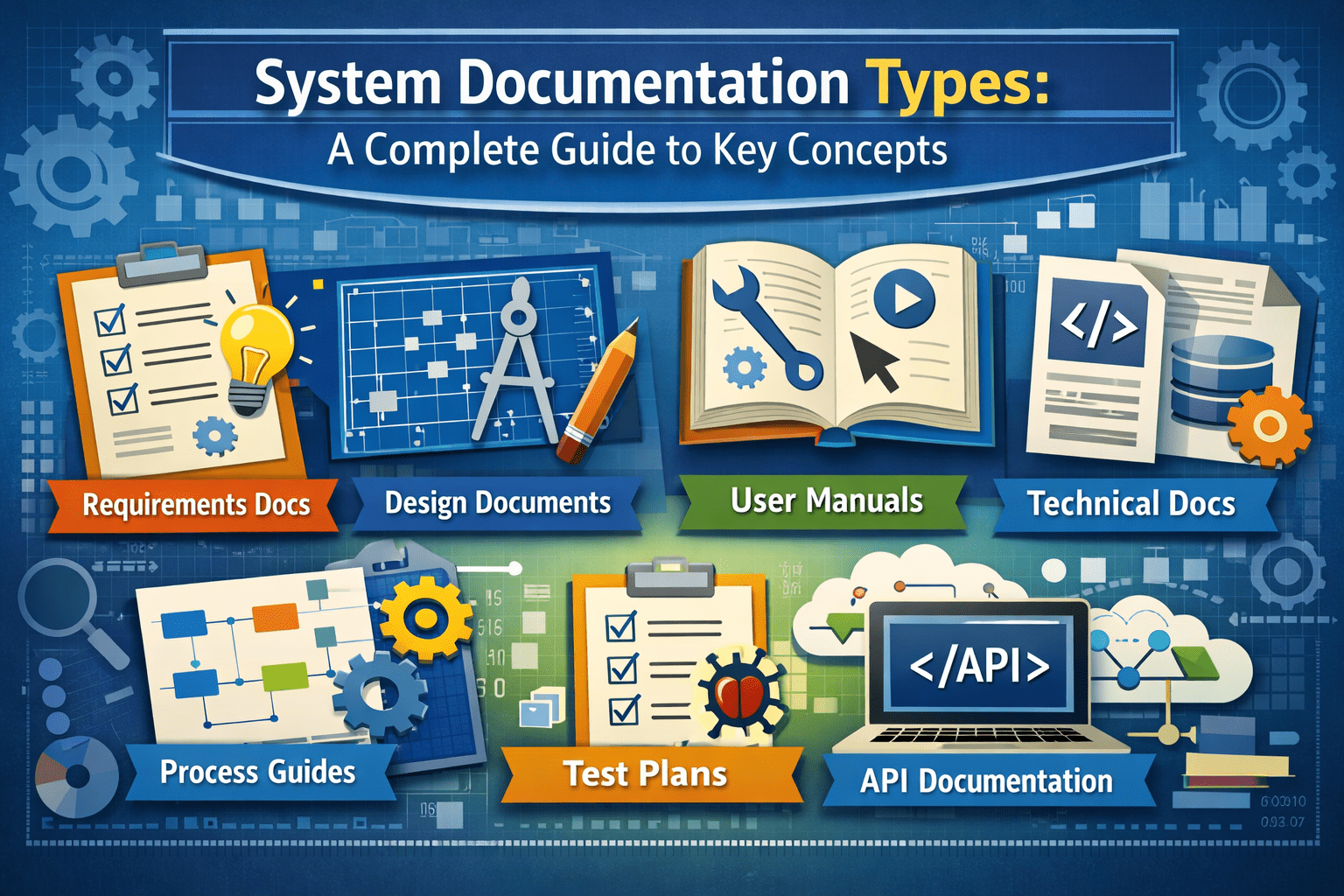 System documentation types showing key IT documentation categories