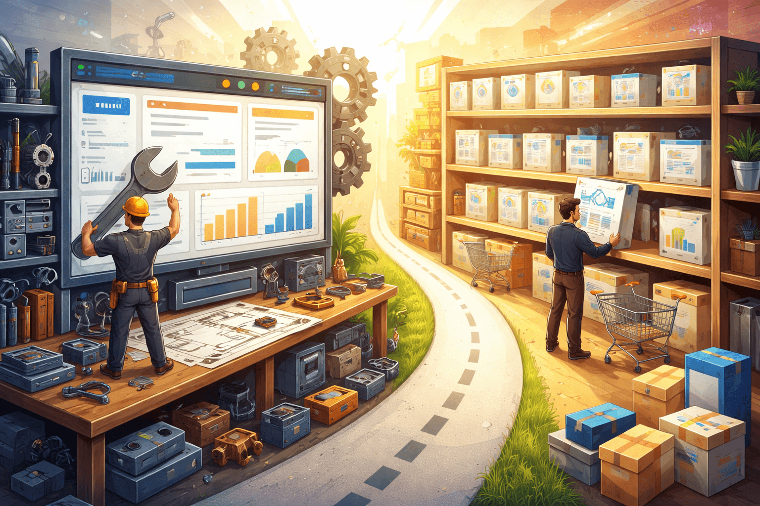 Custom vs off-the-shelf systems decision framework comparing flexibility, cost, and scalability